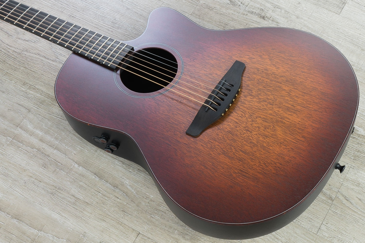 Ovation American SX Series Main Street Acoustic-Electric Guitar, Deep Contour Cutaway, Hard Case - Mahogany Burst