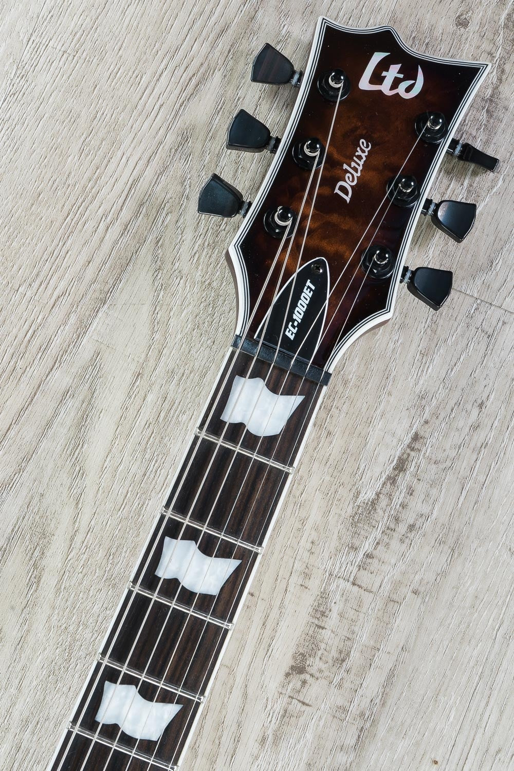 ESP LTD EC-1000QM Evertune Electric Guitar, Quilted Maple Top, Hard Case - Dark Brown Sunburst
