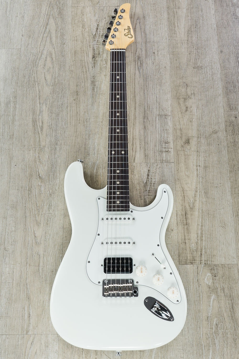 Suhr Classic S Electric Guitar, Indian Rosewood Fingerboard, HSS, SSCII, Deluxe Gig Bag - Olympic White