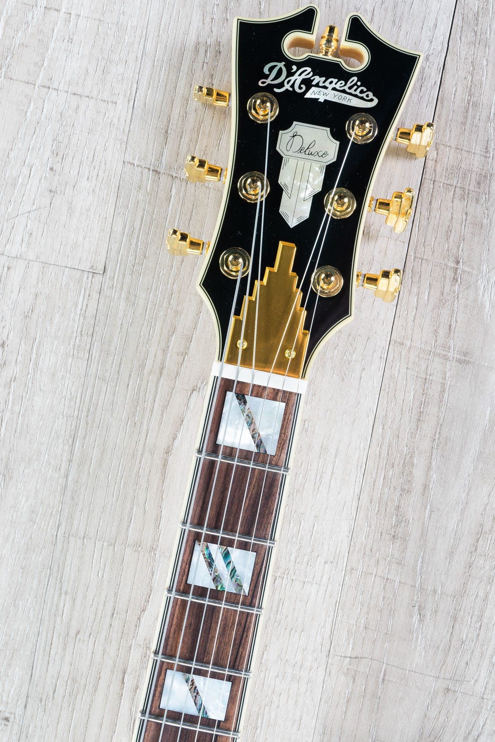 D'Angelico Guitars Deluxe Brighton Electric Guitar, Pau Ferro Fingerboard, Black