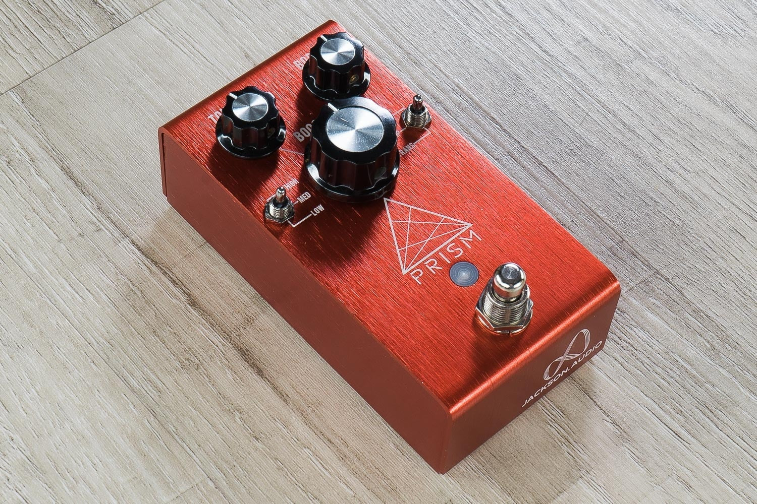Jackson Audio Prism Buffer Boost Preamp EQ and Overdrive Guitar Effects Pedal (Limited Edition Red)