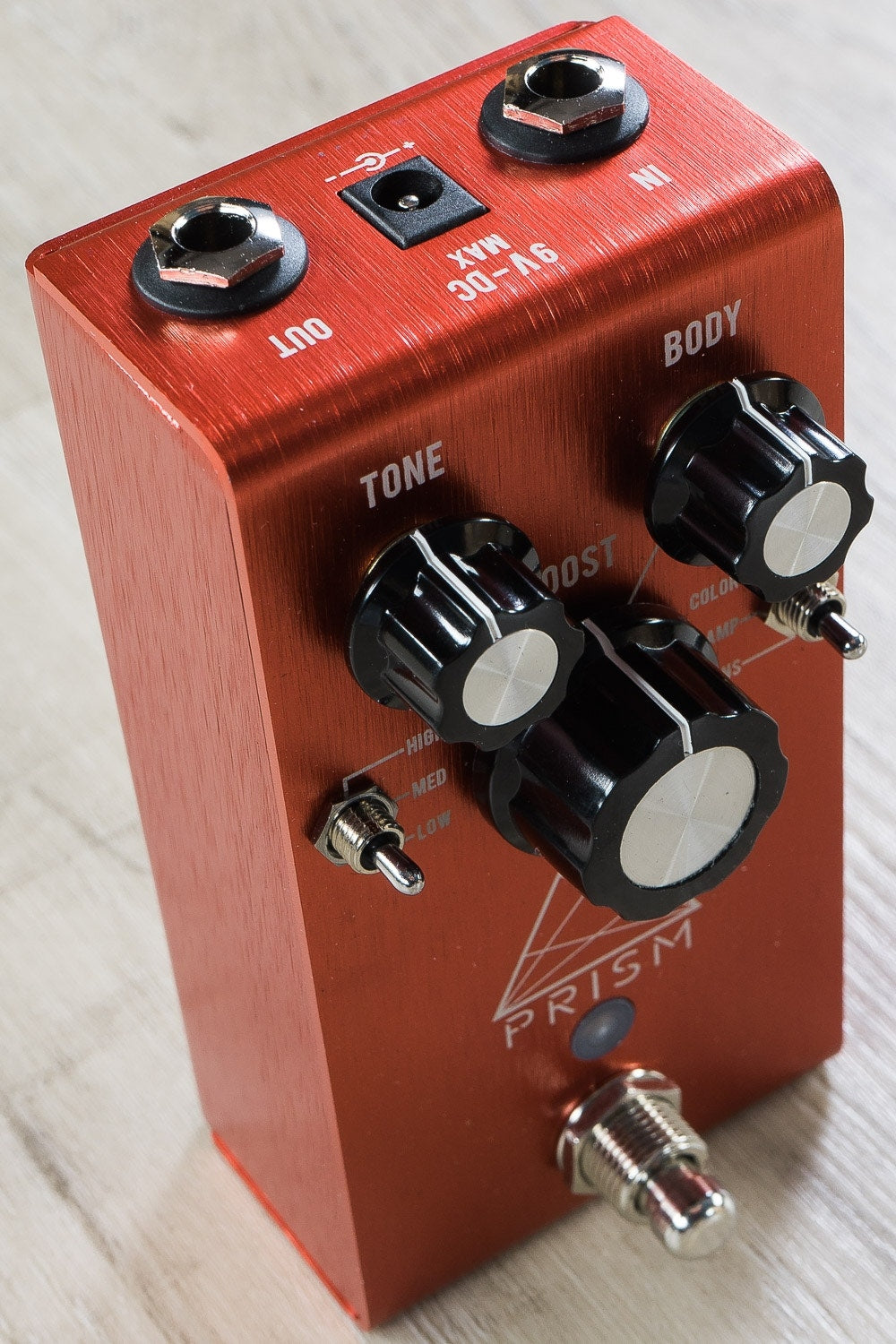 Jackson Audio Prism Buffer Boost Preamp EQ and Overdrive Guitar Effects Pedal (Limited Edition Red)