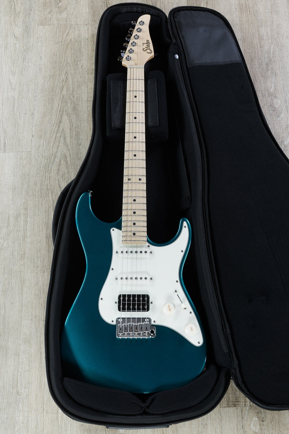 Suhr Standard HSS Electric Guitar, Maple Fingerboard, SSCII, Deluxe Padded Gig Bag - Ocean Turquoise Metallic