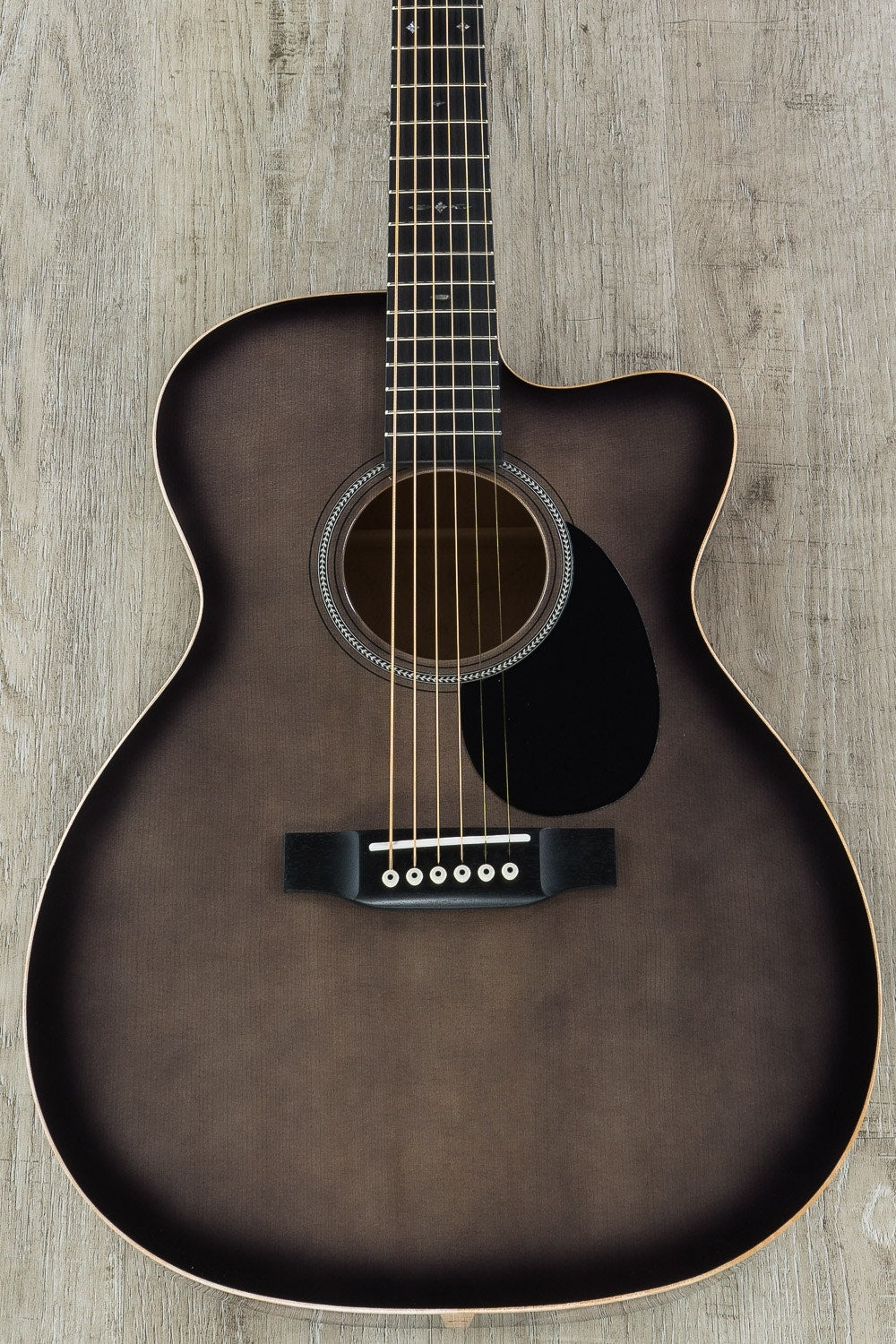 Martin Custom Shop Limited Edition Acoustic Guitar, Quilt Maple Back/Sides, Hard Case - Trans Black Burst