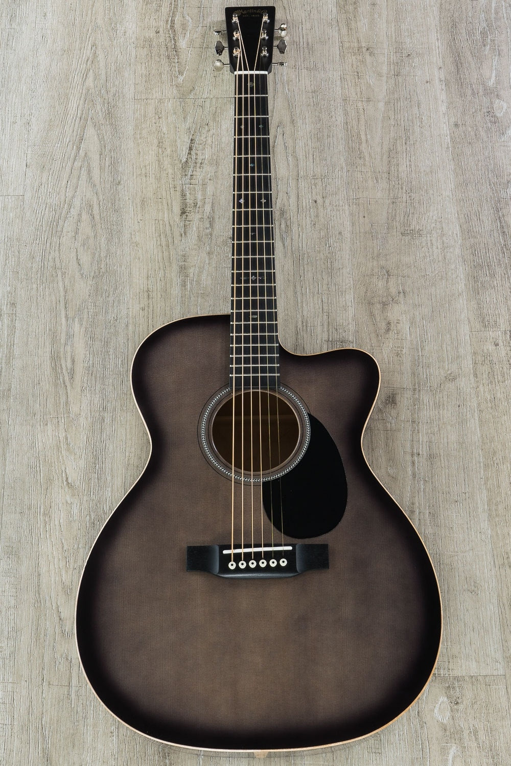 Martin Custom Shop Limited Edition Acoustic Guitar, Quilt Maple Back/Sides, Hard Case - Trans Black Burst