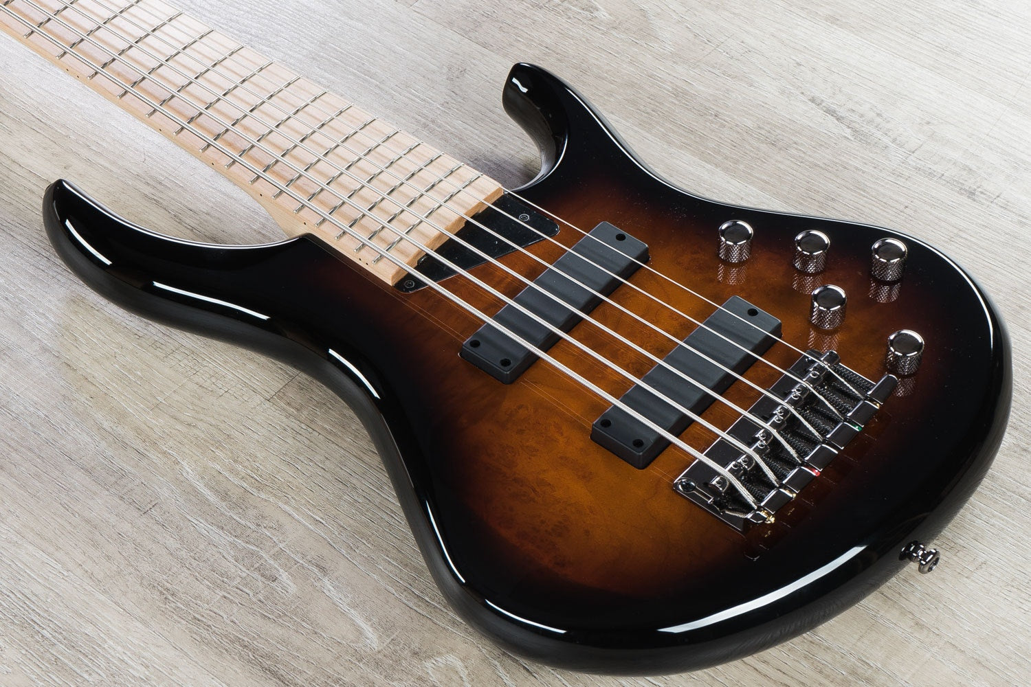 MTD Kingston Z Bass Guitar, 6-String, Maple Fingerboard, Tobacco Sunburst