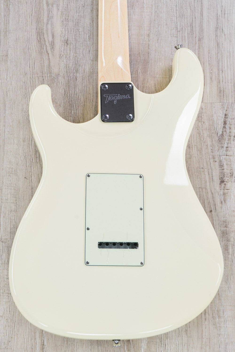 Tagima T-635 Classic Series Strat Style Electric Guitar, Rosewood Fretboard - Vintage White with Mintgreen
