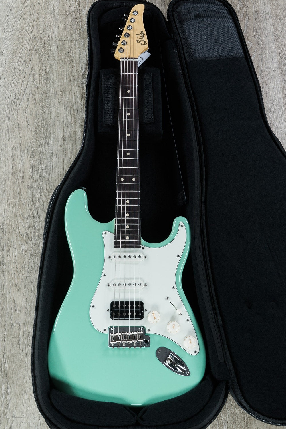 Suhr Classic S HSS Electric Guitar, Indian Rosewood Fingerboard, SSCII, Deluxe Padded Gig Bag - Surf Green