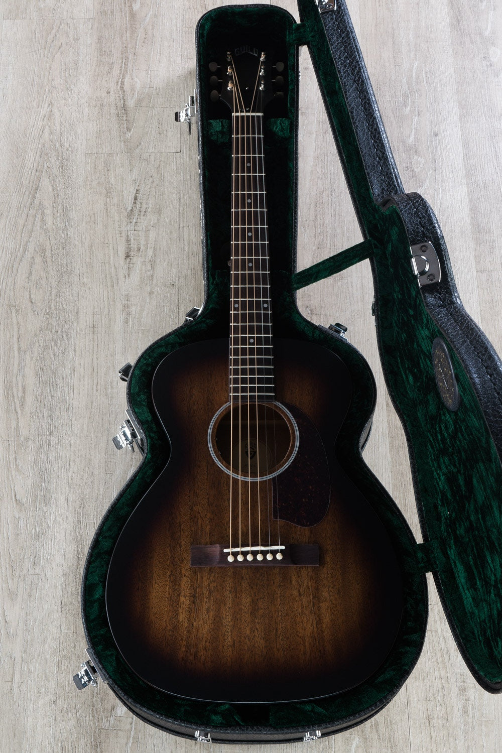 Guild M-20E Concert Acoustic-Electric Guitar, Indian Rosewood Fingerboard, Hard Case - Vintage Sunburst