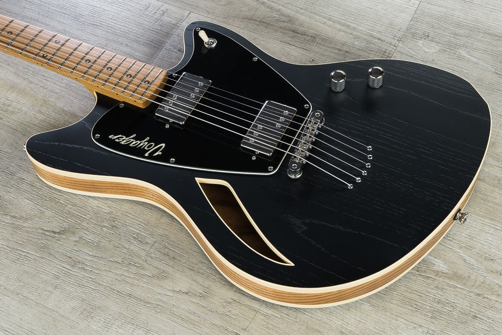 Jennings Voyager Deluxe Electric Guitar, Roasted Maple Fretboard, Stoptail - Satin Black