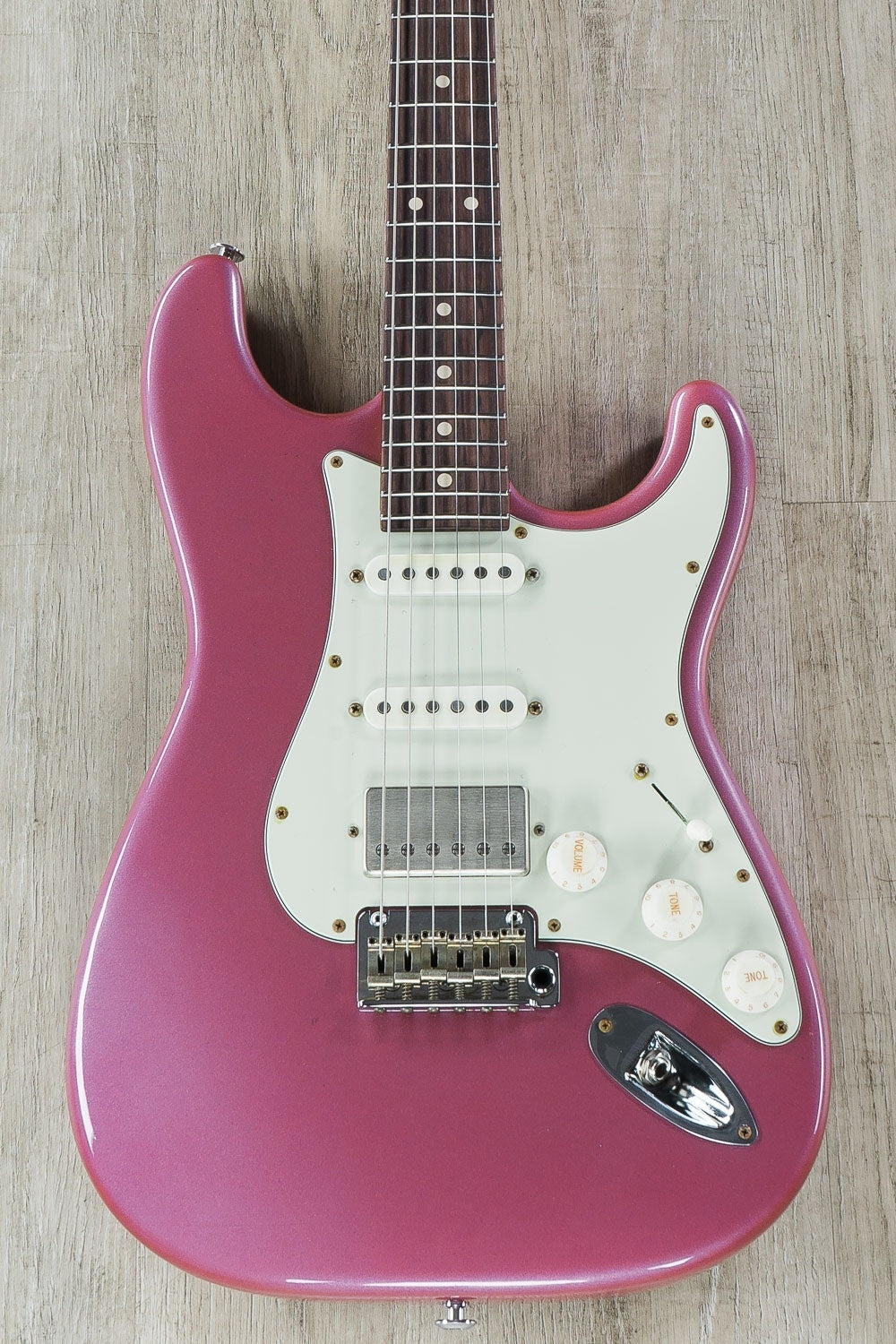 Suhr Classic S Antique Roasted Electric Guitar, Indian Rosewood Fingerboard, Deluxe Padded Gig Bag - Burgundy Mist