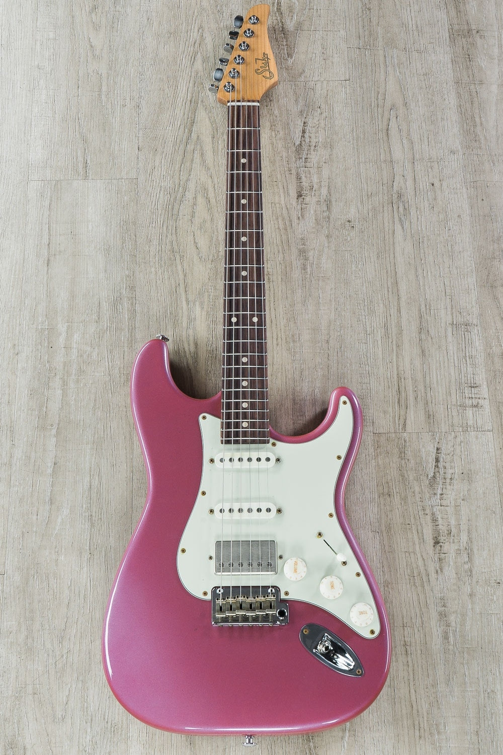 Suhr Classic S Antique Roasted Electric Guitar, Indian Rosewood Fingerboard, Deluxe Padded Gig Bag - Burgundy Mist