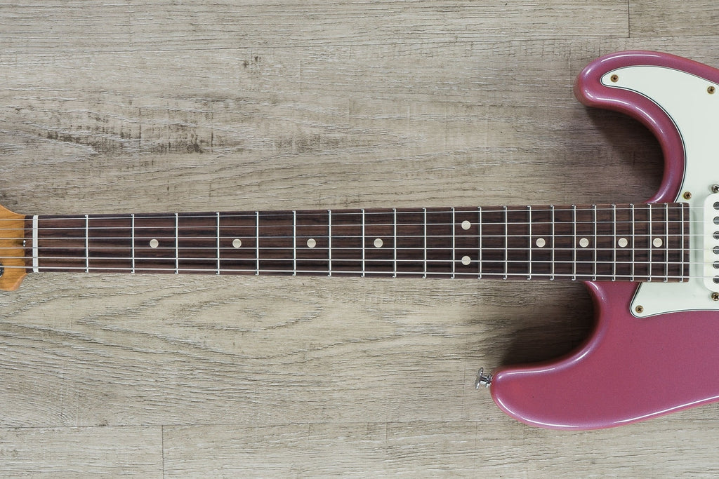 Suhr Classic S Antique Roasted Electric Guitar, Indian Rosewood Fingerboard, Deluxe Padded Gig Bag - Burgundy Mist