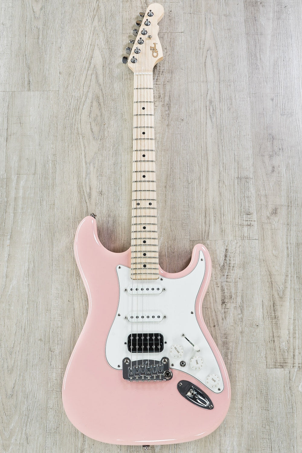 G&L USA Legacy HSS Electric Guitar, Maple Fingerboard, Hard Case - Shell Pink