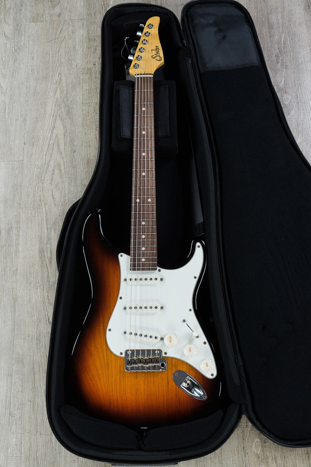 Suhr Classic S Antique Electric Guitar, SSS, Indian Rosewood Fingerboard, SSCII, Deluxe Padded Gig Bag - 3 Tone Burst