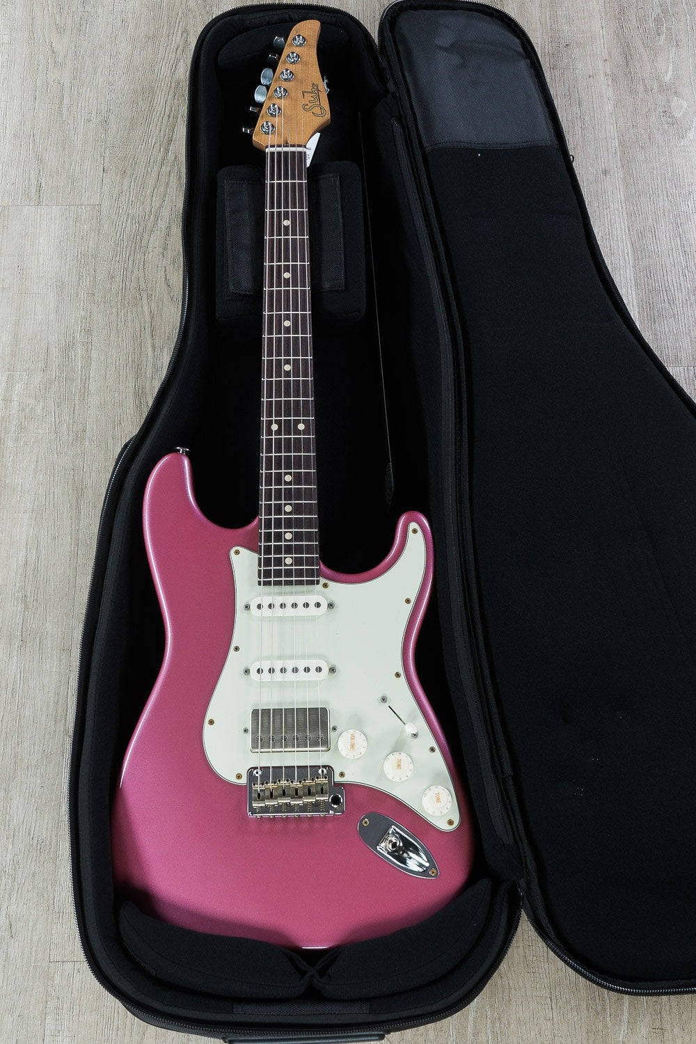 Suhr Classic S Antique HSS Roasted Electric Guitar, Indian Rosewood Fingerboard, Deluxe Padded Gig Bag - Burgundy Mist