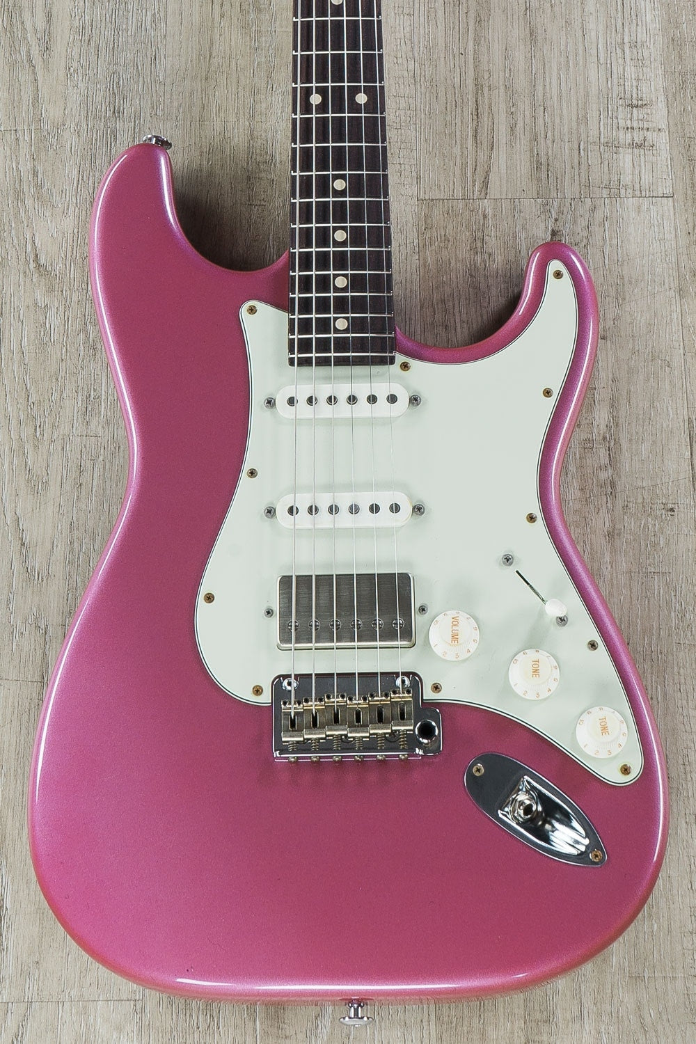 Suhr Classic S Antique HSS Roasted Electric Guitar, Indian Rosewood Fingerboard, Deluxe Padded Gig Bag - Burgundy Mist