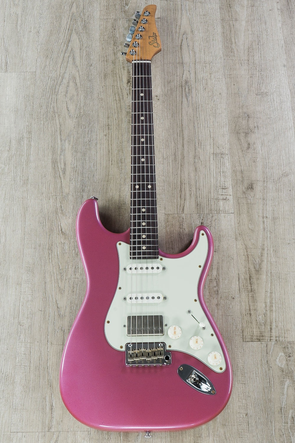 Suhr Classic S Antique HSS Roasted Electric Guitar, Indian Rosewood Fingerboard, Deluxe Padded Gig Bag - Burgundy Mist