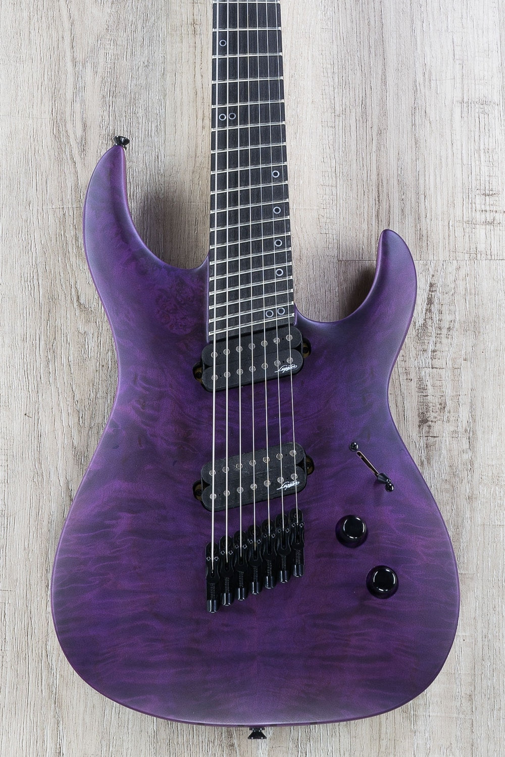 Legator Ninja R 300-PRO Fanned Fret 7-String Electric Guitar, Ebony Fingerboard - Purple Satin Burl