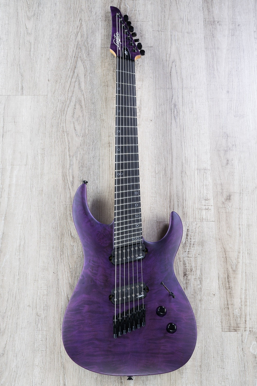 Legator Ninja R 300-PRO Fanned Fret 7-String Electric Guitar, Ebony Fingerboard - Purple Satin Burl