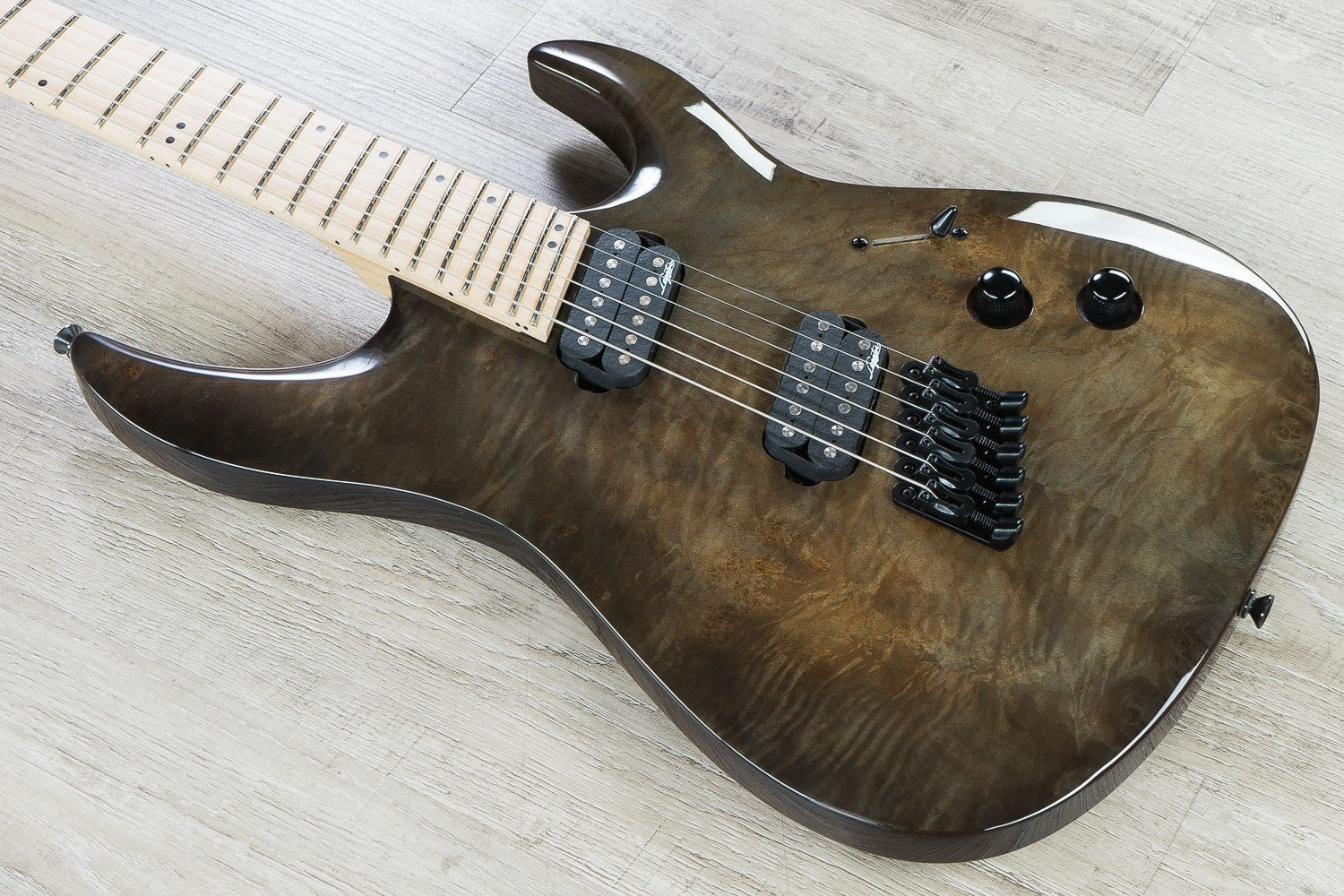 Legator Ninja R 200 Multi-Scale 6-String Electric Guitar, Maple Fingerboard - Gloss Charcoal Burl