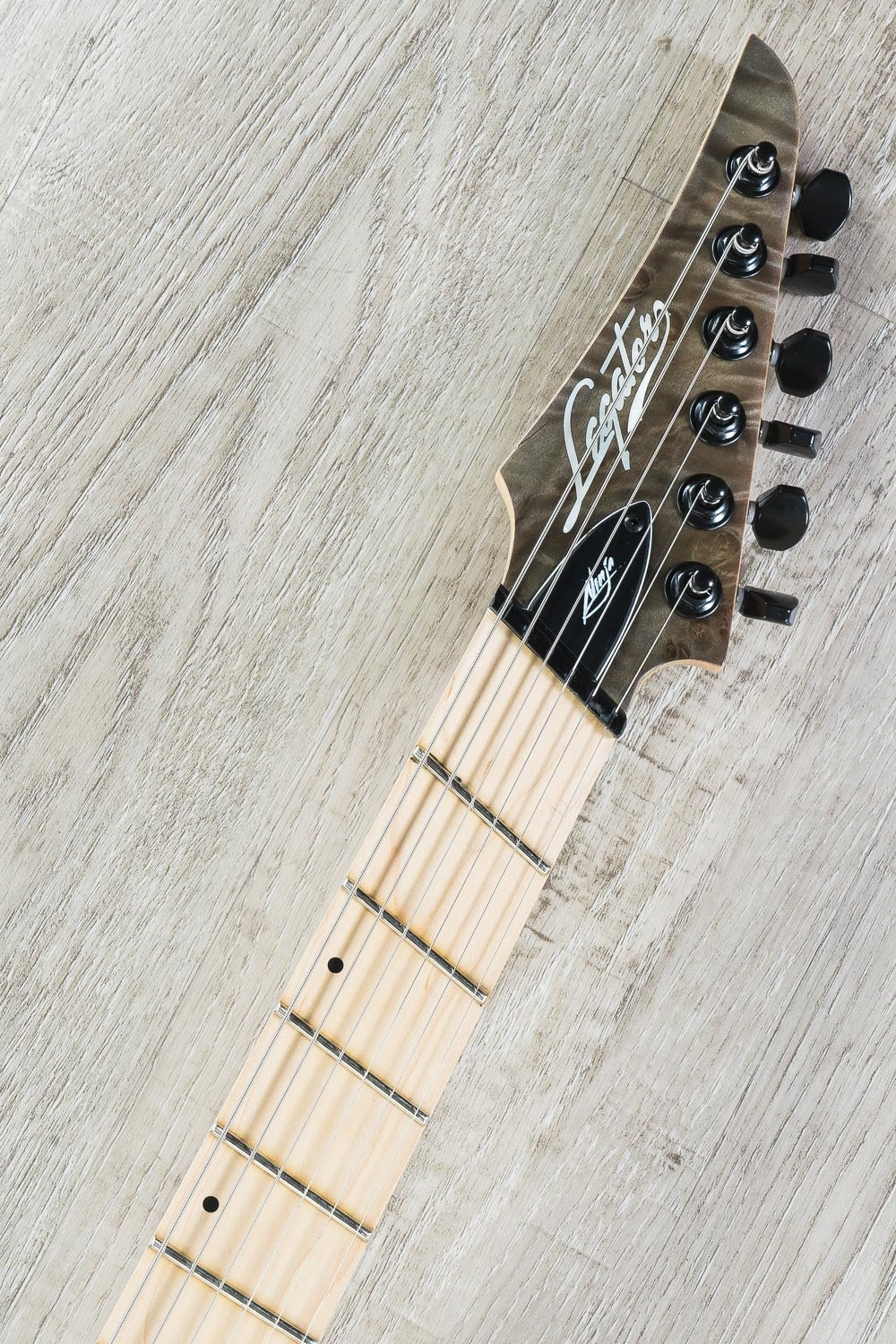 Legator Ninja R 200 Multi-Scale 6-String Electric Guitar, Maple Fingerboard - Gloss Charcoal Burl