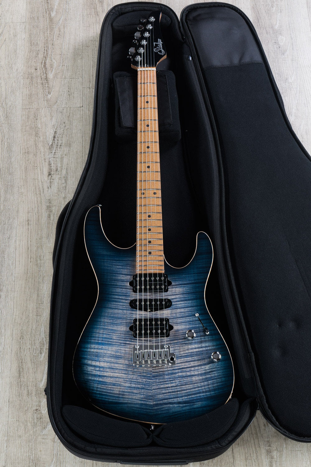 Suhr Guitars Modern Plus Electric Guitar, Roasted Maple, Faded Trans Whale Blue Burst