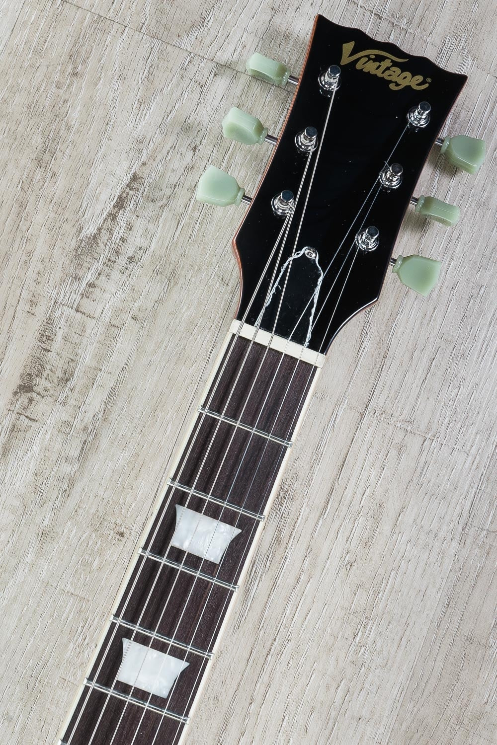 Vintage V100HBP Limited Edition HH Electric Guitar, Flamed Maple Top, Rosewood Fingerboard - Honey Burst