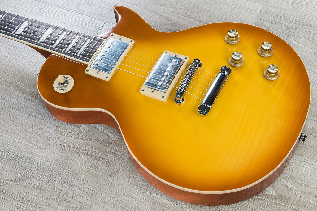 Vintage V100HBP Limited Edition HH Electric Guitar, Flamed Maple Top, Rosewood Fingerboard - Honey Burst