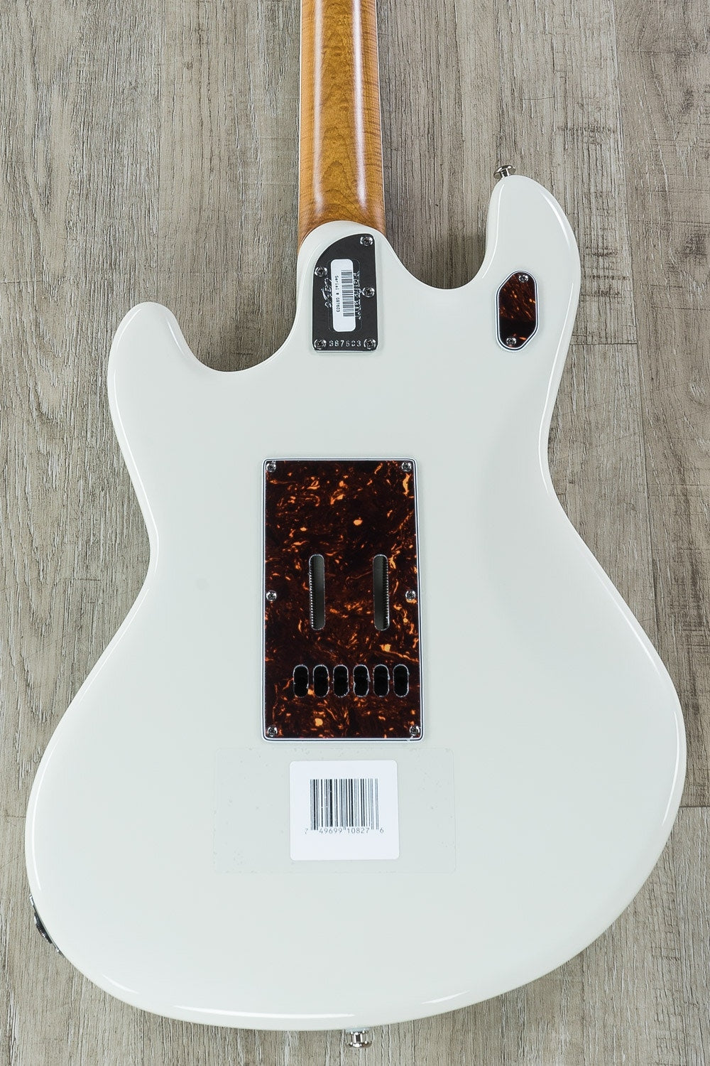 Ernie Ball Music Man BFR StingRay HH Electric Guitar, Rosewood Fingerboard, Hard Case - White Smoke
