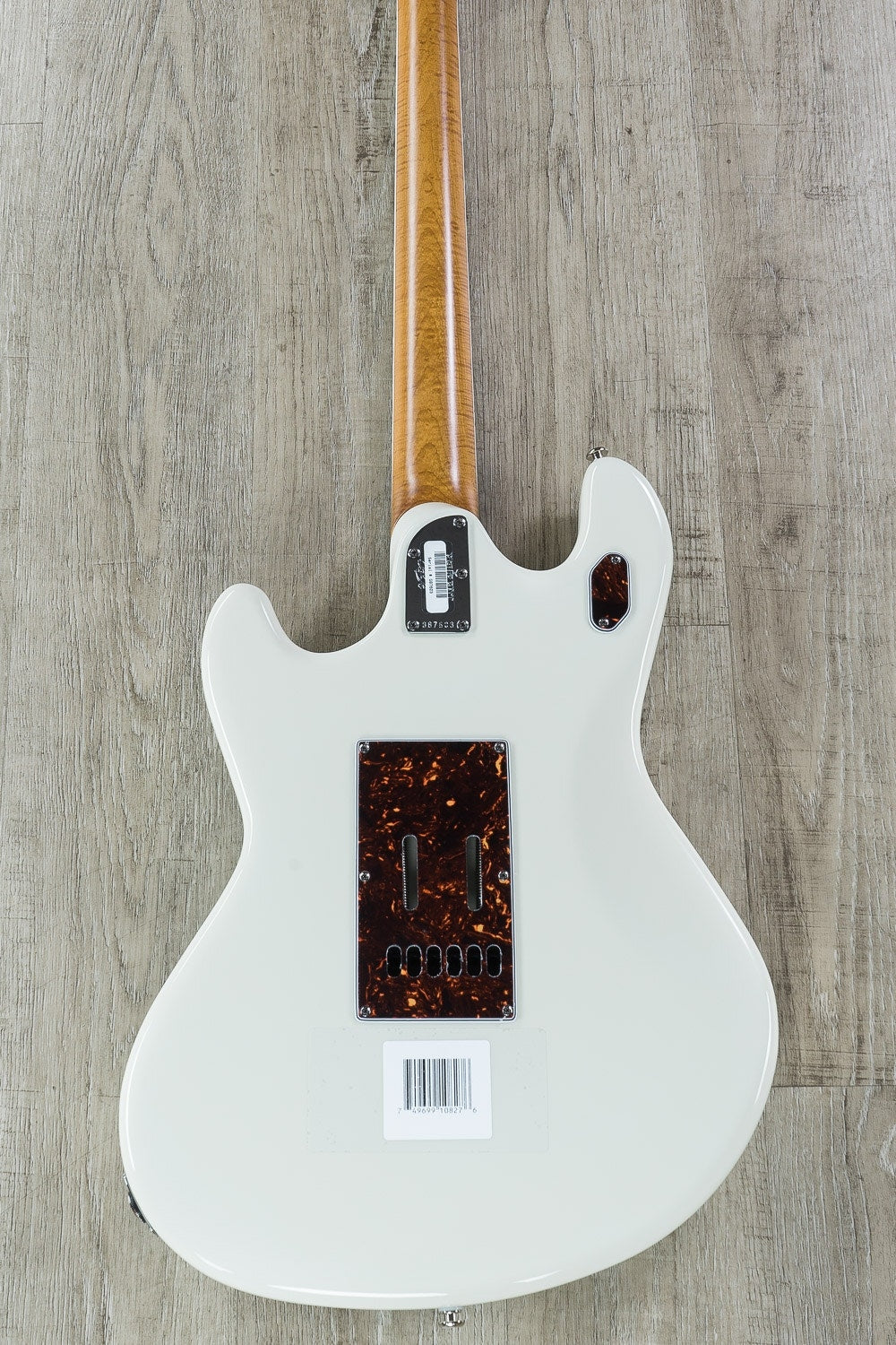 Ernie Ball Music Man BFR StingRay HH Electric Guitar, Rosewood Fingerboard, Hard Case - White Smoke
