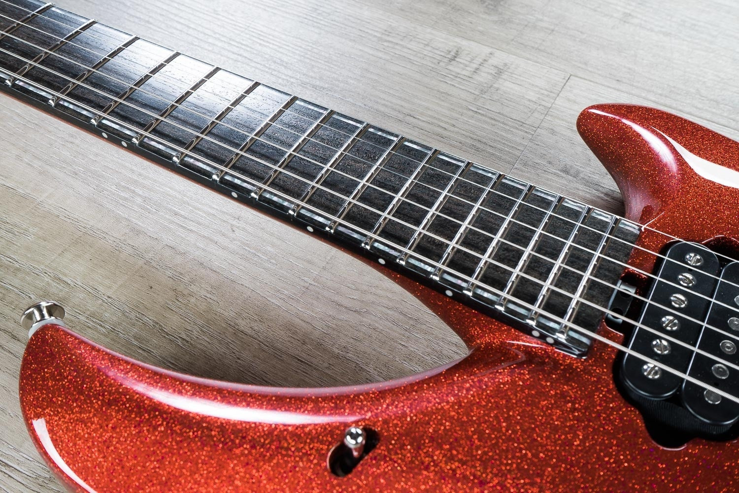 Ernie Ball Music Man BFR John Petrucci Majesty 6-String Electric Guitar with Hard Case - Cinnabar Red Sparkle (2)