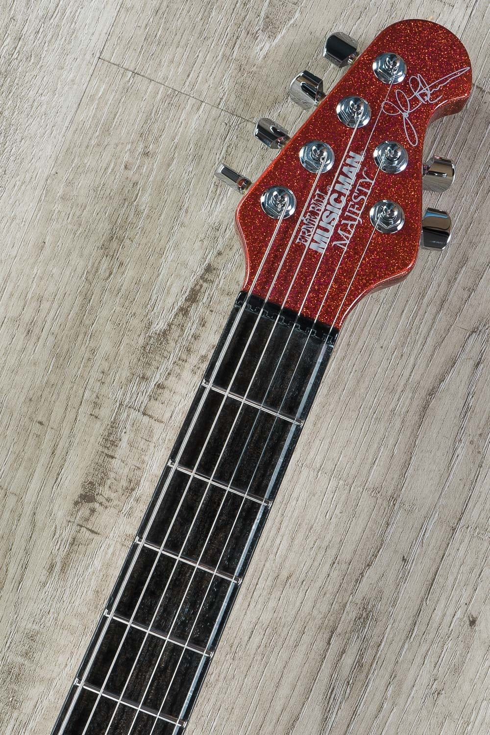Ernie Ball Music Man BFR John Petrucci Majesty 6-String Electric Guitar with Hard Case - Cinnabar Red Sparkle (2)