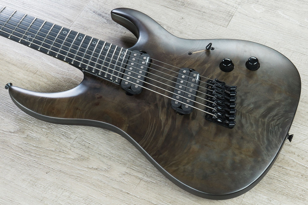 Legator Ninja R 300-PRO Multi-Scale 7-String Electric Guitar, Ebony Fingerboard - Satin Charcoal / Black Burl