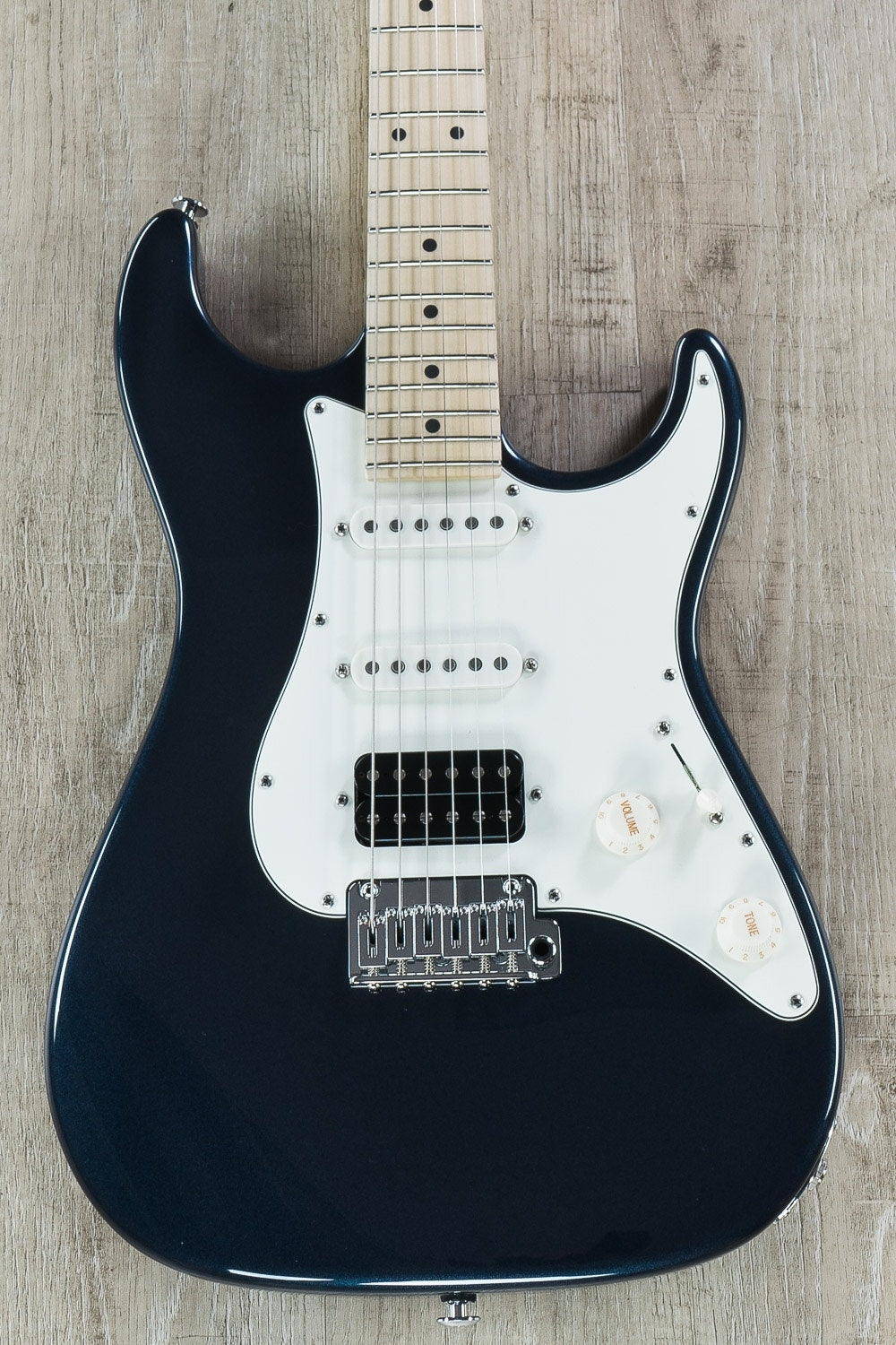 Suhr Standard HSS Electric Guitar, SSCII, Maple Fingerboard, Deluxe Padded Gig Bag - Mercedes Blue Metallic