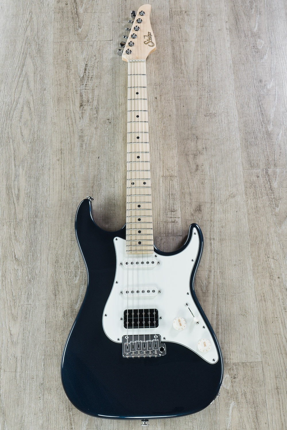 Suhr Standard HSS Electric Guitar, SSCII, Maple Fingerboard, Deluxe Padded Gig Bag - Mercedes Blue Metallic