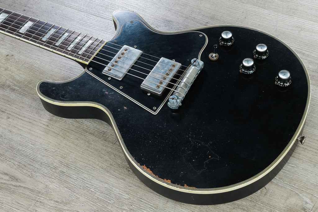 Rock N Roll Relics Thunders Custom Double Cut Electric Guitar, Rosewood Fingerboard, Light Aging, Hard Case - Black