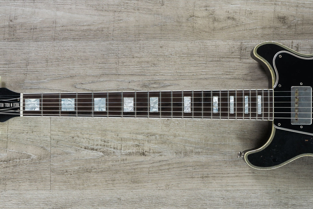 Rock N Roll Relics Thunders Custom Double Cut Electric Guitar, Rosewood Fingerboard, Light Aging, Hard Case - Black