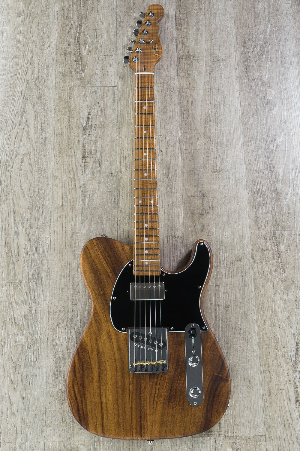 G&L USA Custom Shop ASAT Classic Bluesboy Electric Guitar, Roasted Flame Maple Neck, Hard Case - Natural Satin Frost