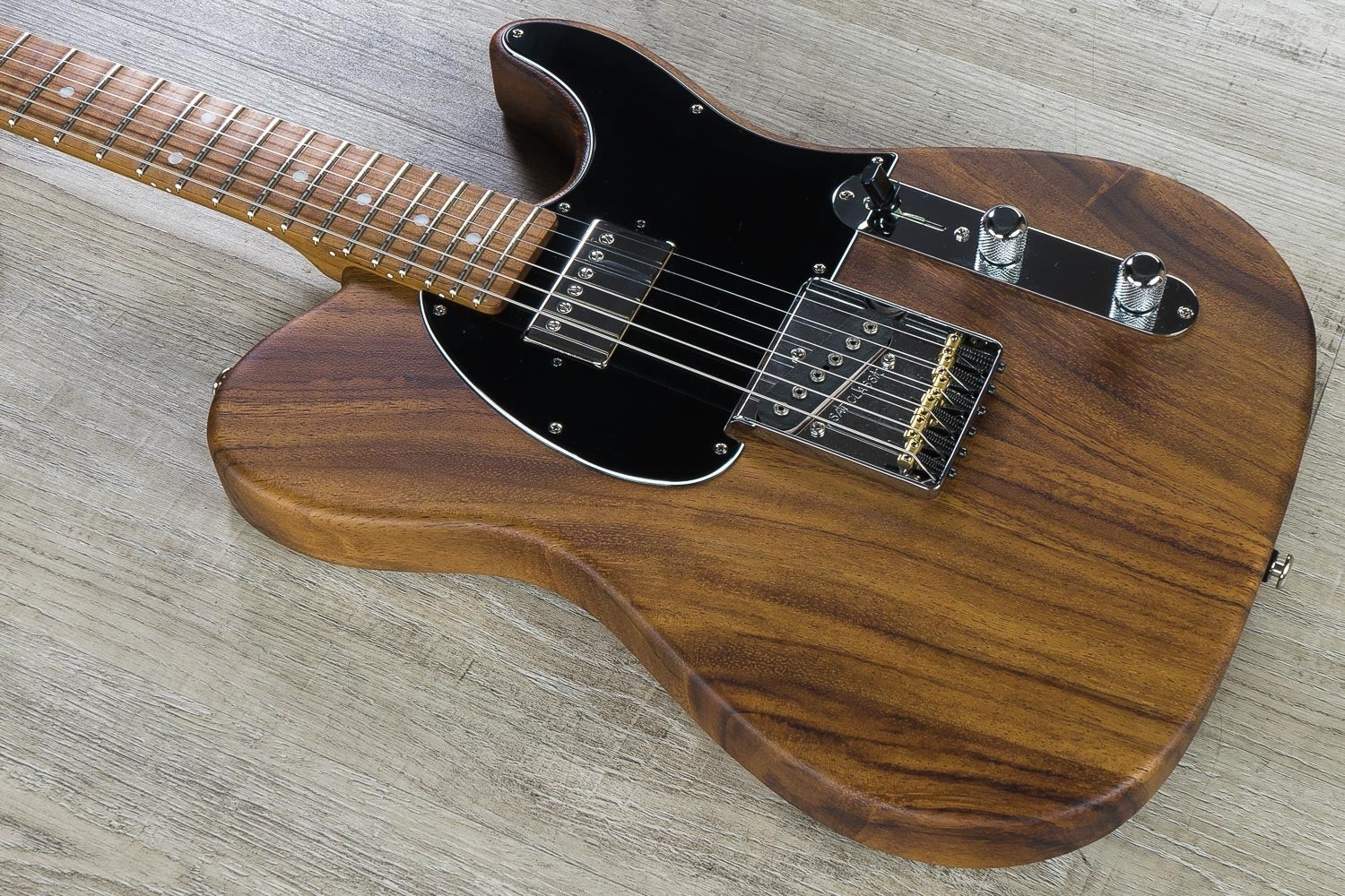 G&L USA Custom Shop ASAT Classic Bluesboy Electric Guitar, Roasted Flame Maple Neck, Hard Case - Natural Satin Frost