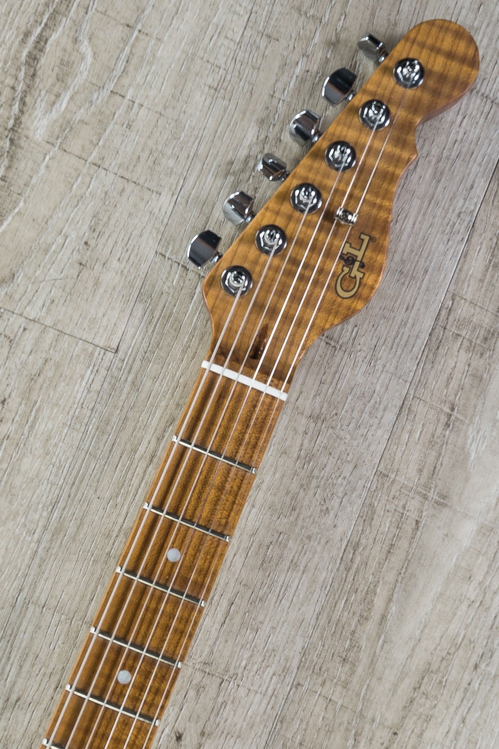 G&L USA Custom Shop ASAT Classic Bluesboy Electric Guitar, Roasted Flame Maple Neck, Hard Case - Natural Satin Frost