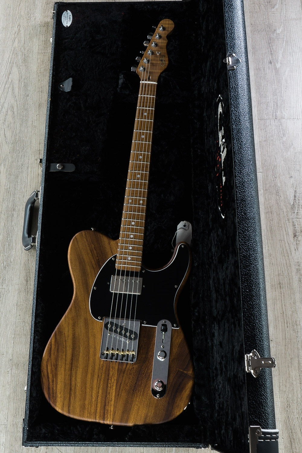 G&L USA Custom Shop ASAT Classic Bluesboy Electric Guitar, Roasted Flame Maple Neck, Hard Case - Natural Satin Frost