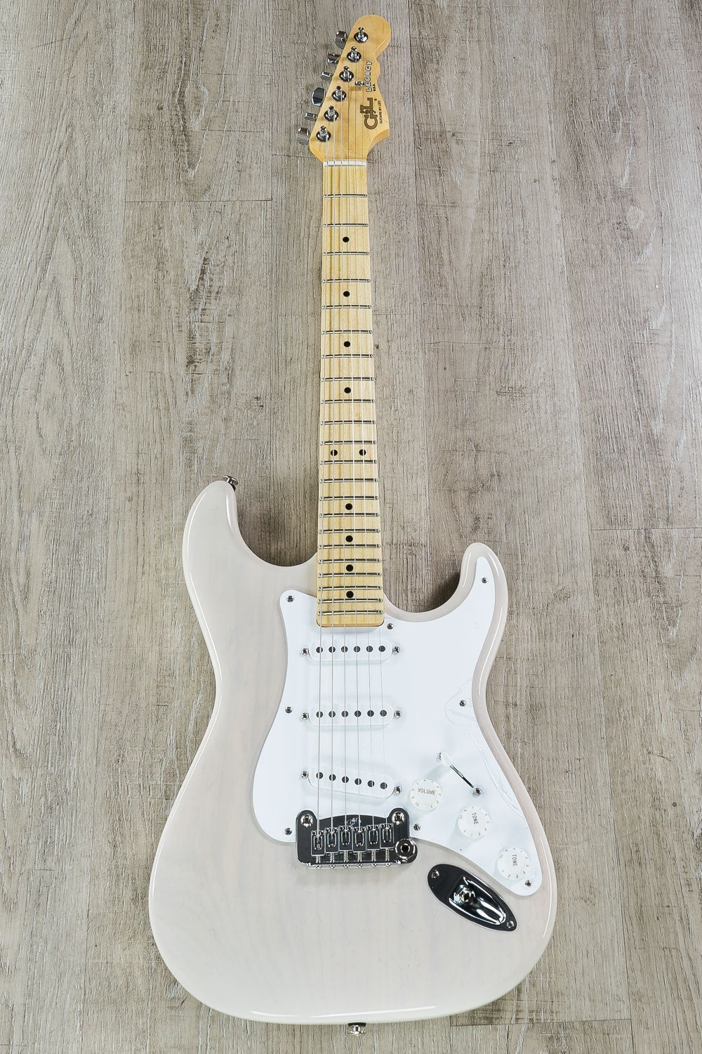 G&L Fullerton Deluxe Legacy SSS Electric Guitar, Maple Fingerboard, Hard Case - Blonde
