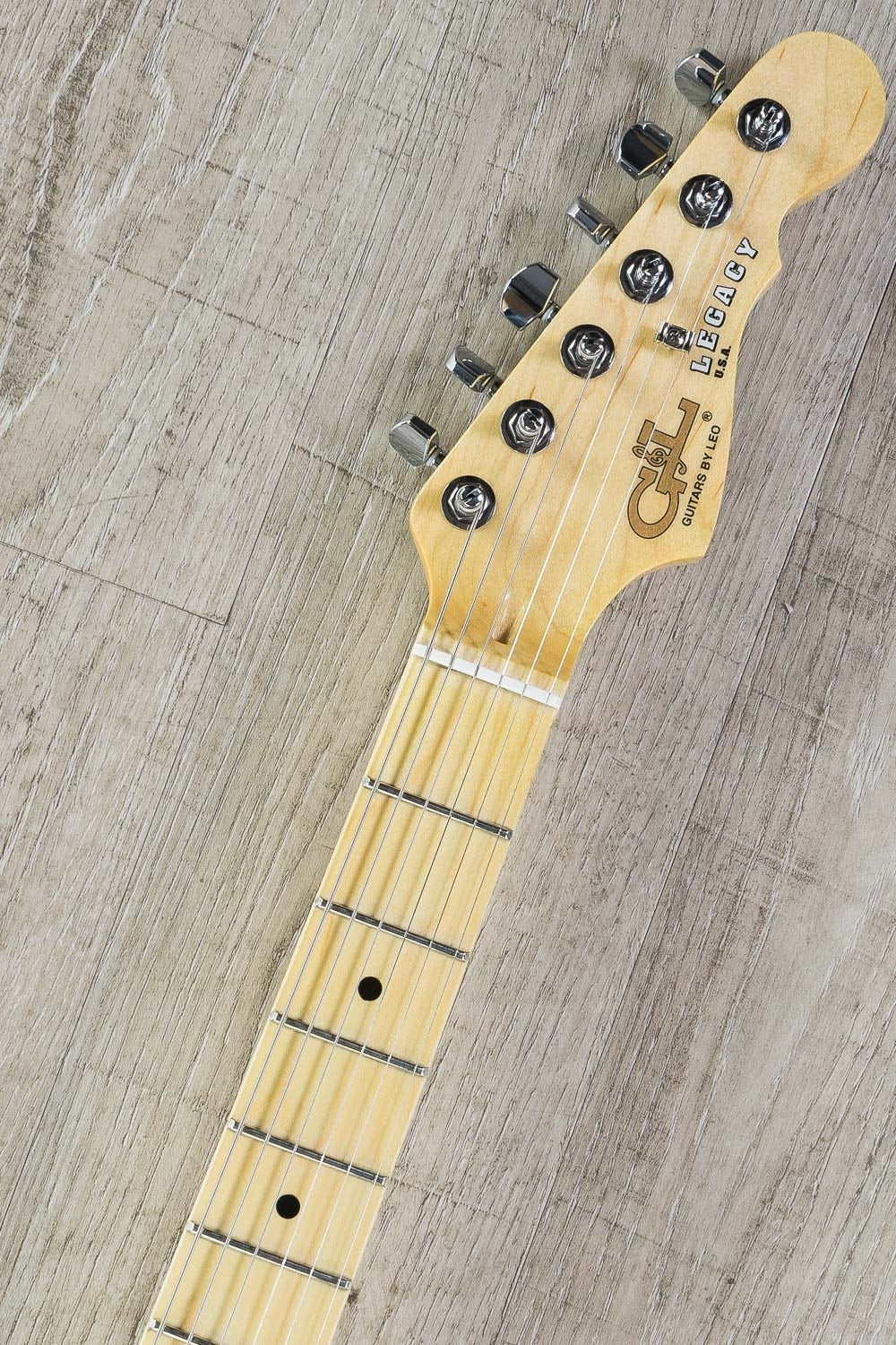 G&L Fullerton Deluxe Legacy SSS Electric Guitar, Maple Fingerboard, Hard Case - Blonde