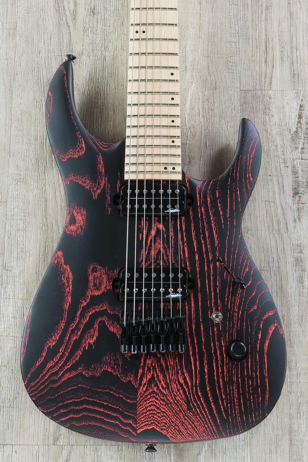 Legator Ninja NRA 7-String Electric Guitar, Maple Fingerboard - Scarlett Red/Black