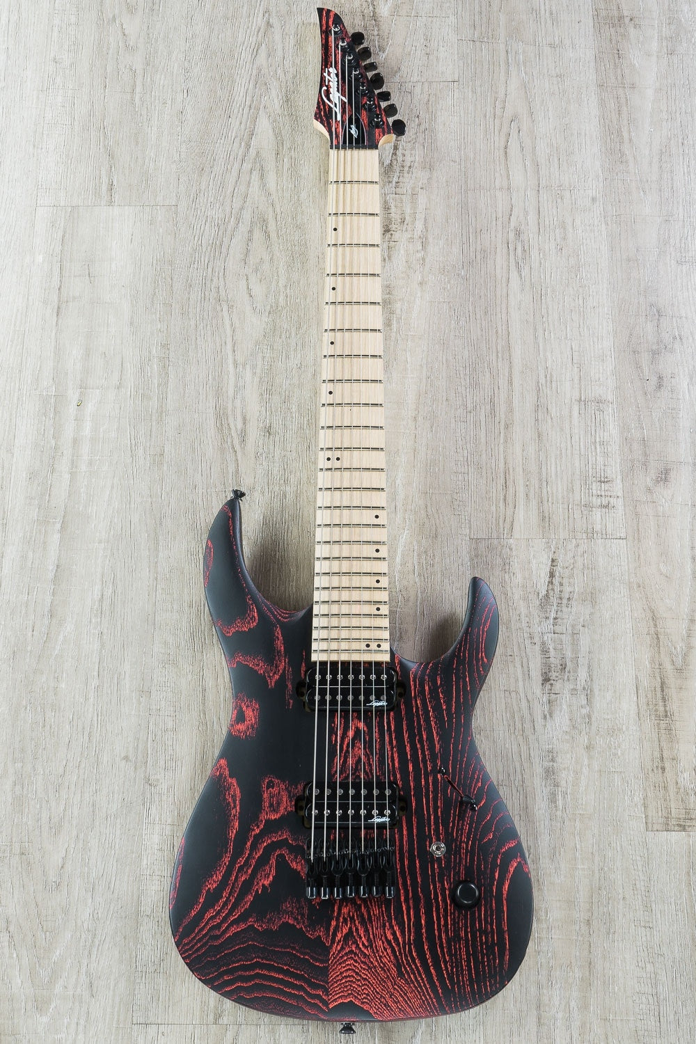 Legator Ninja NRA 7-String Electric Guitar, Maple Fingerboard - Scarlett Red/Black