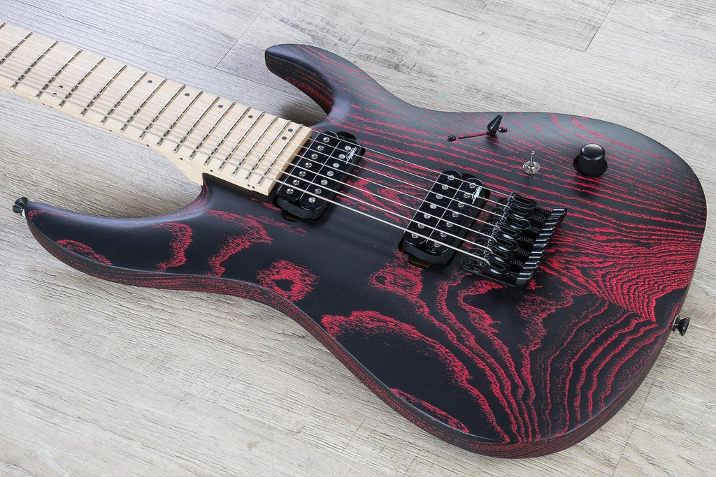 Legator Ninja NRA 7-String Electric Guitar, Maple Fingerboard - Scarlett Red/Black