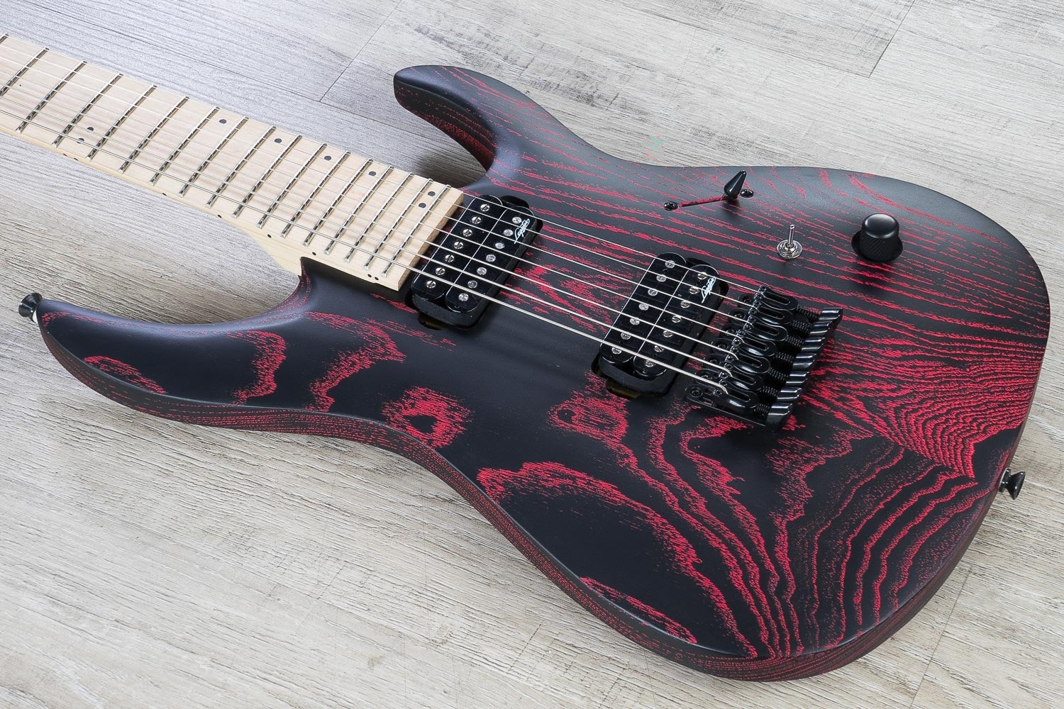 Legator Ninja NRA 7-String Electric Guitar, Maple Fingerboard - Scarlett Red/Black
