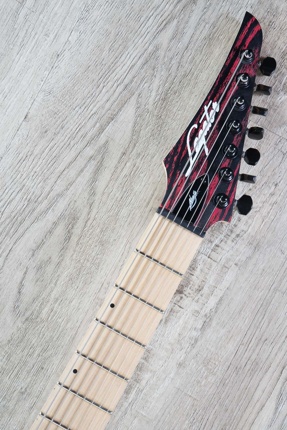 Legator Ninja NRA 7-String Electric Guitar, Maple Fingerboard - Scarlett Red/Black