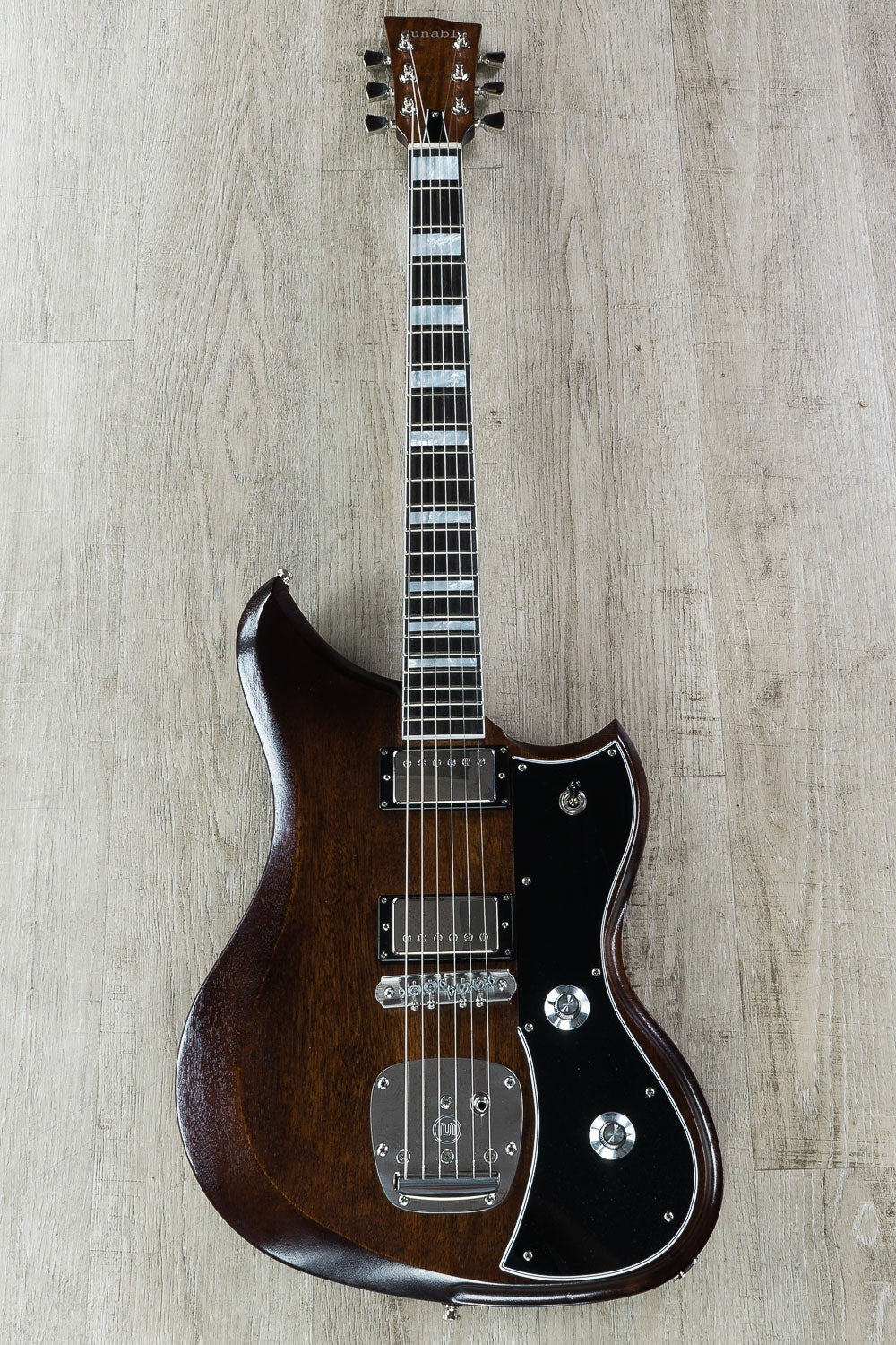 Dunable Yeti Electric Guitar, Ebony Fretboard, Hard Case - Walnut Stain